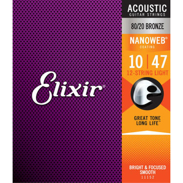 Encordadura Elixir P/guit.12 Cdas 80/20 Brz Nanow.010-.047, 11152